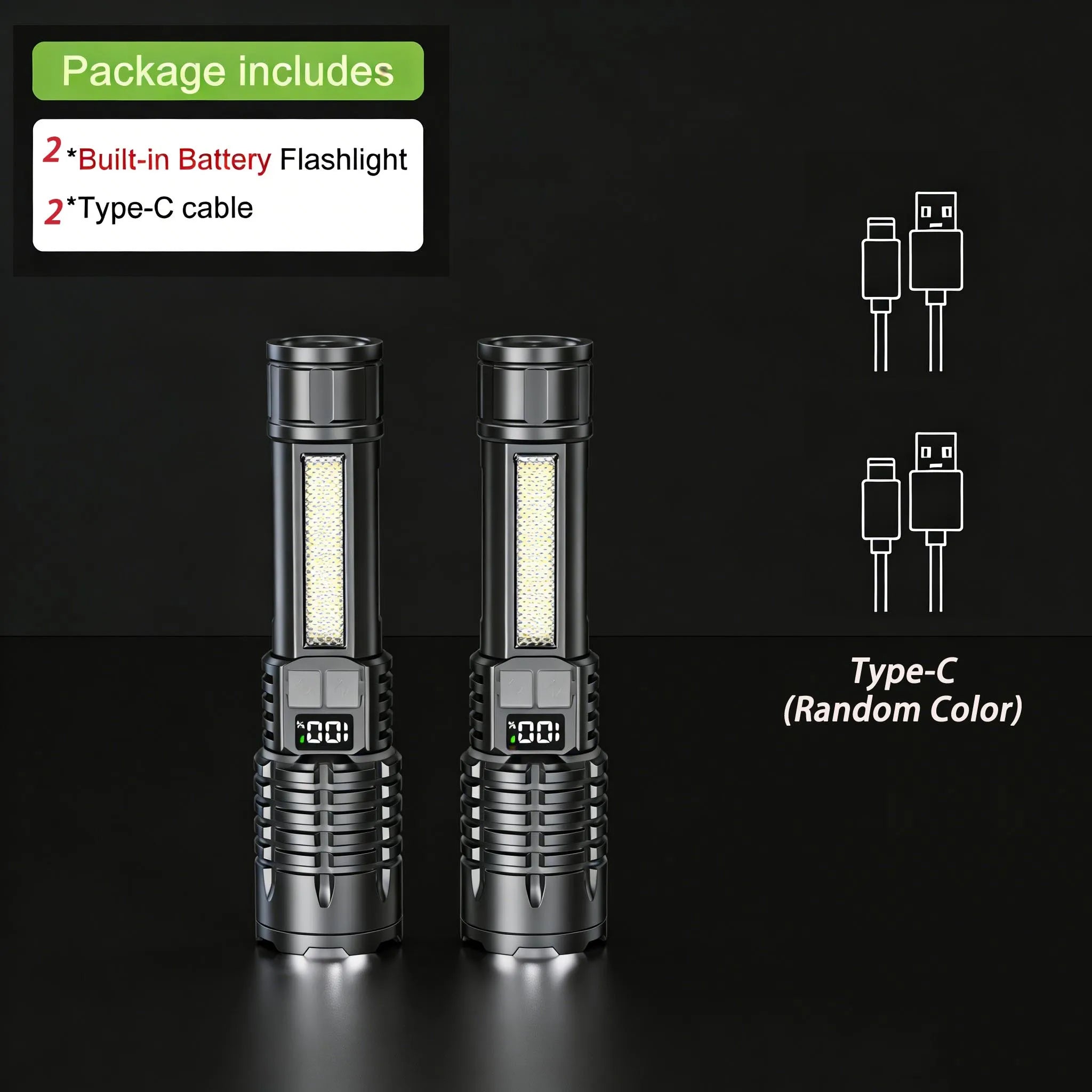 Lampe Torche LED Ultra Puissante Rechargeable – Éclairage Longue Portée + Zoom