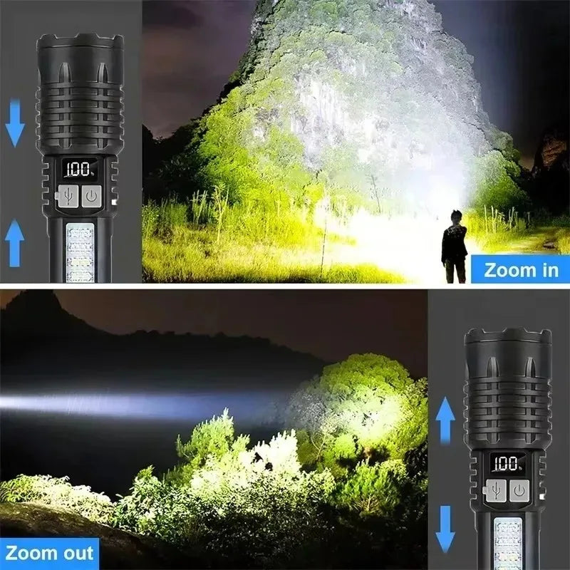 Lampe Torche LED Ultra Puissante Rechargeable – Éclairage Longue Portée + Zoom